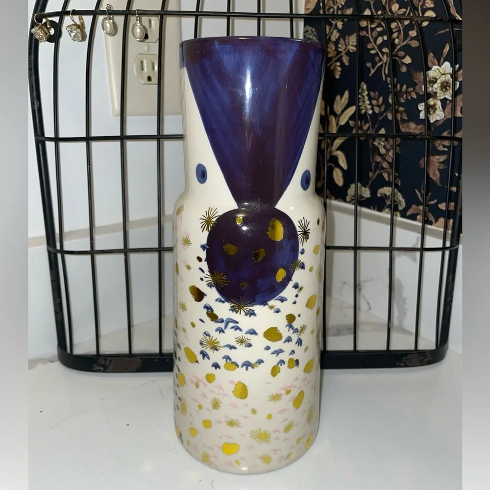 Pier 1 Imports Vase Pier One Blue White Gold